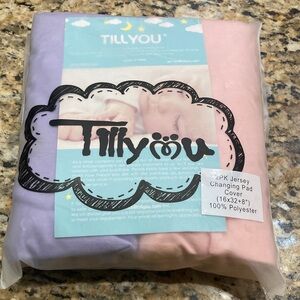 Pink and Purple Changing Pad Covers